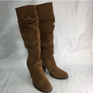 Arturo Chiang TALL SUEDE BOOTS Tan casual Cottagecore leather staple…